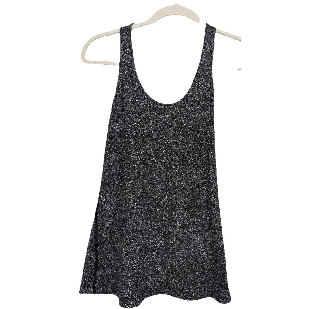 Lululemon Womens 6 Black Splatter Static Print Racerback Tank Top Athleisure